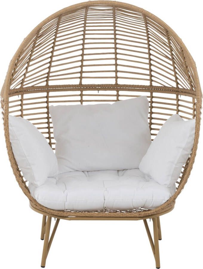 J-Line Loungestoel Ovaal Staal Naturel 115x110x148cm