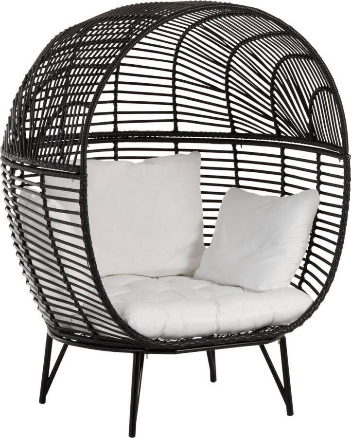 J-Line Loungestoel Ovaal Staal Zwart 115x110x148cm - Foto 2