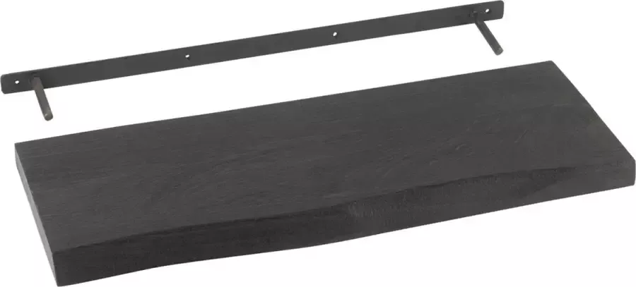 J-Line muurplank Gerard Mango hout zwart small