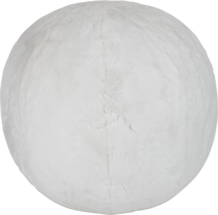 J-Line Poef Cutie Opblaasbaar Bol Acryl Wit 40x50x15cm
