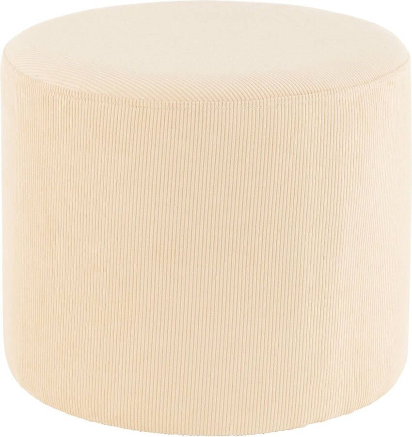J-Line poef textiel creme woonaccessoires