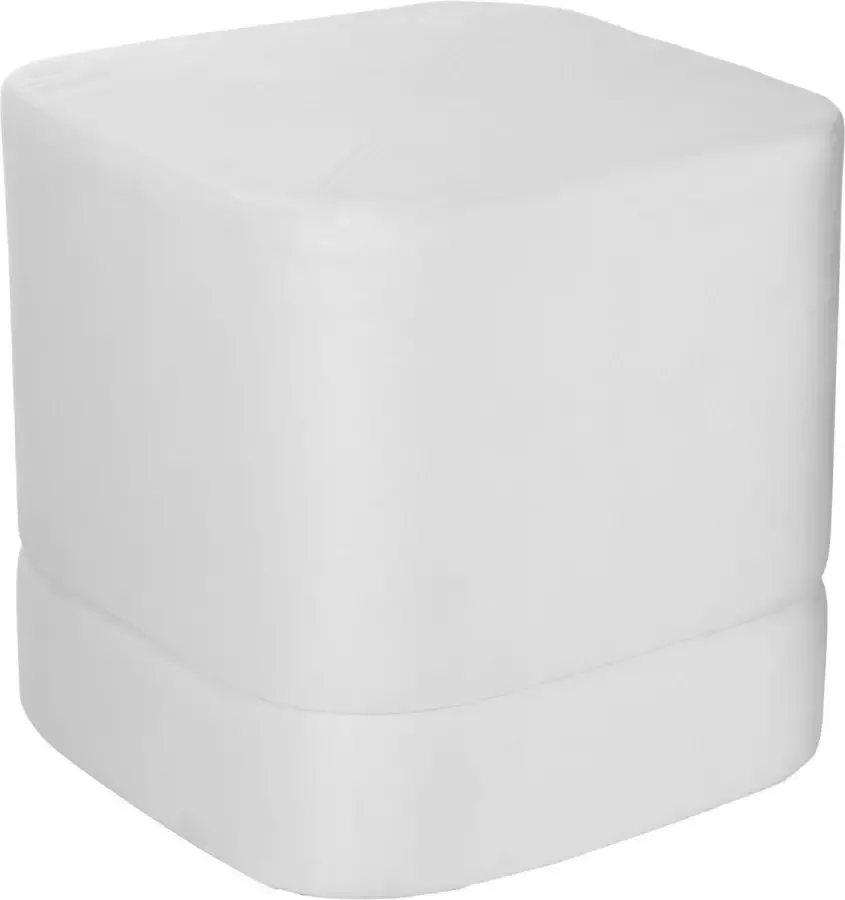 J-Line Poef Vierkant Hoog Velvet Wit