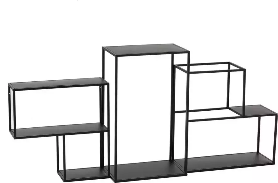 J-Line Rek Hang 3 Delen Modulair Metaal Zwart