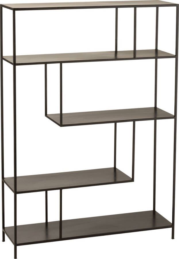 J-Line Rek Hoog Onregelmatige Niveaus Metaal Zwart