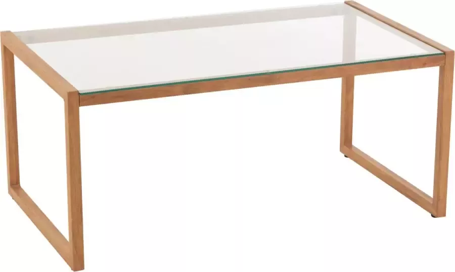 J-Line Salon Tafel Rechthoekig Metaal Glas Naturel 90.00 x 50.00 x 40.00 cm