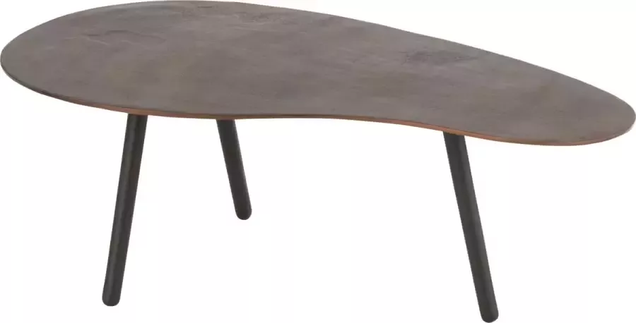 J-Line Salontafel Druppel Aluminium Ijzer Bruin Small 89.00 x 53.00 x 31.50 cm