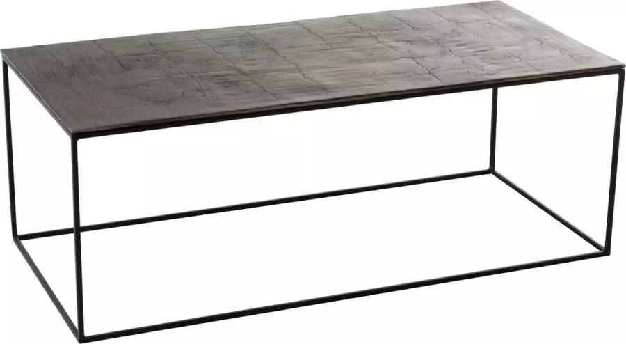 J-Line Salontafel Rechthoekig Oxidize Aluminium Ijzer Antiek Zwart Groen 110.00 x 49.00 x 41.00 cm