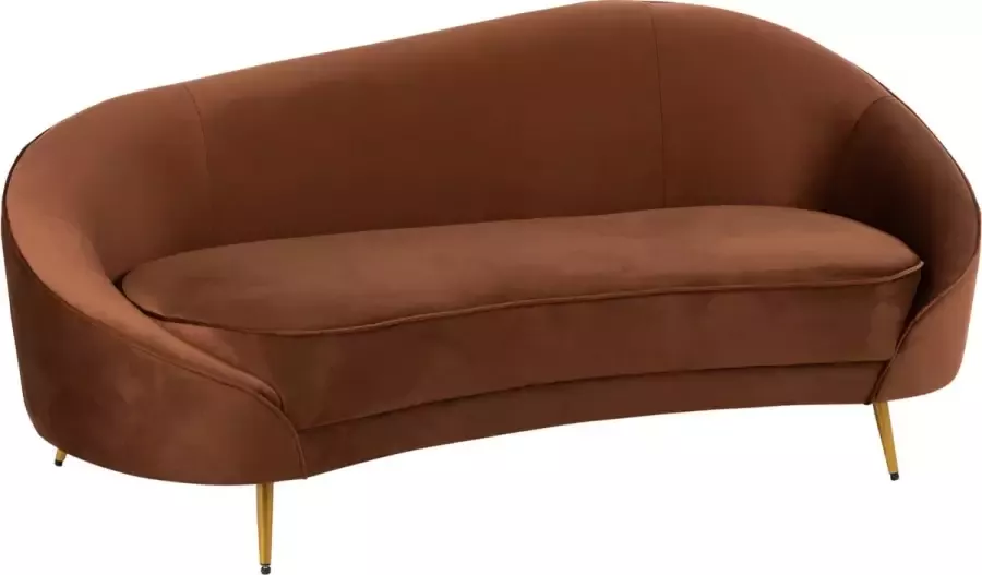 J-Line Sofa Elisabeth Textiel Metaal Bruin