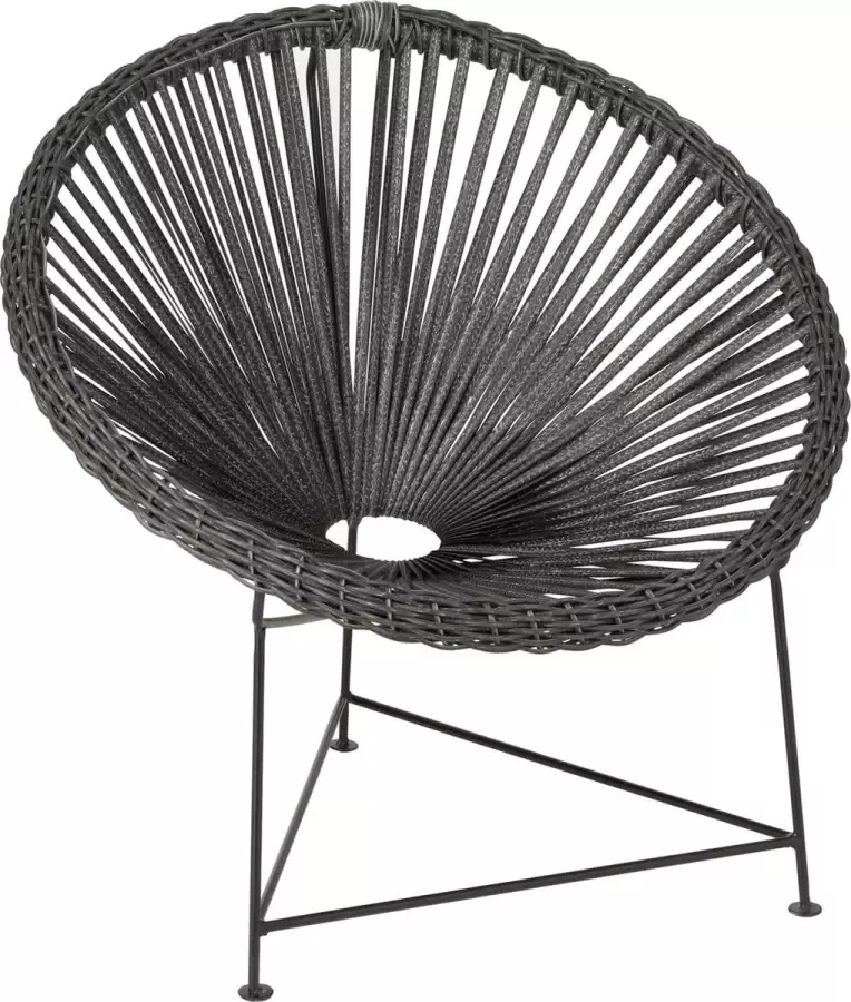 J-Line Stoel Acapulco Metaal Rotan Zwart