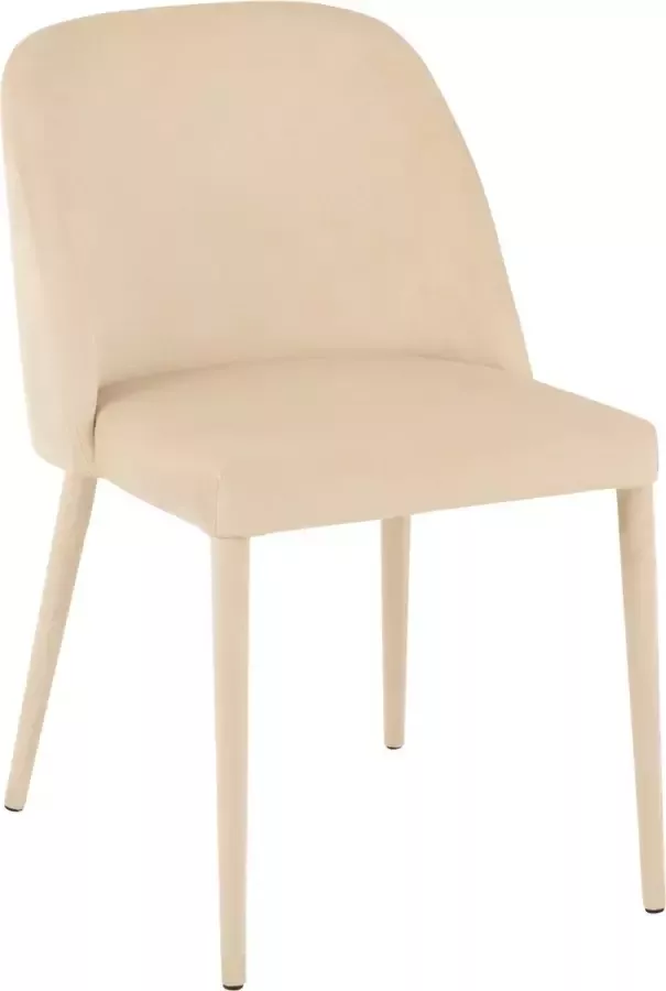 J-Line Stoel Charlotte Textiel|Metaal Beige 2 stuks