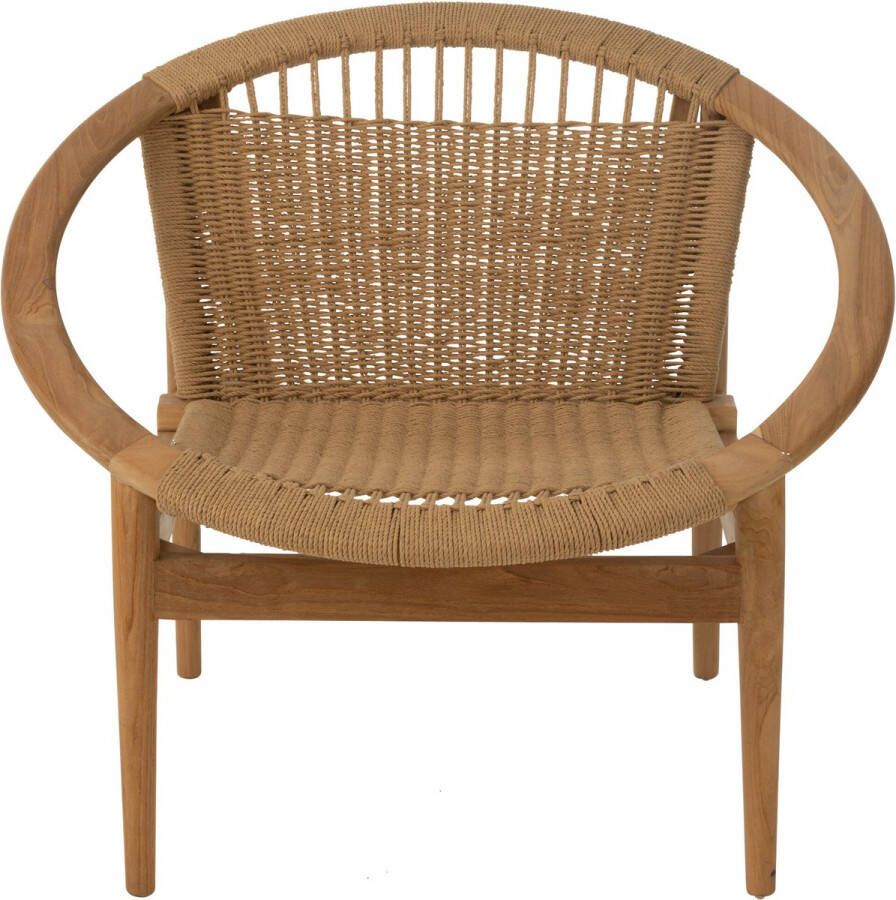 J-Line Stoel Fauteuil Rond Teak Hout Naturel