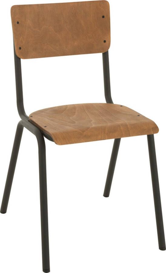 J-Line stoel- hout metaal bruin