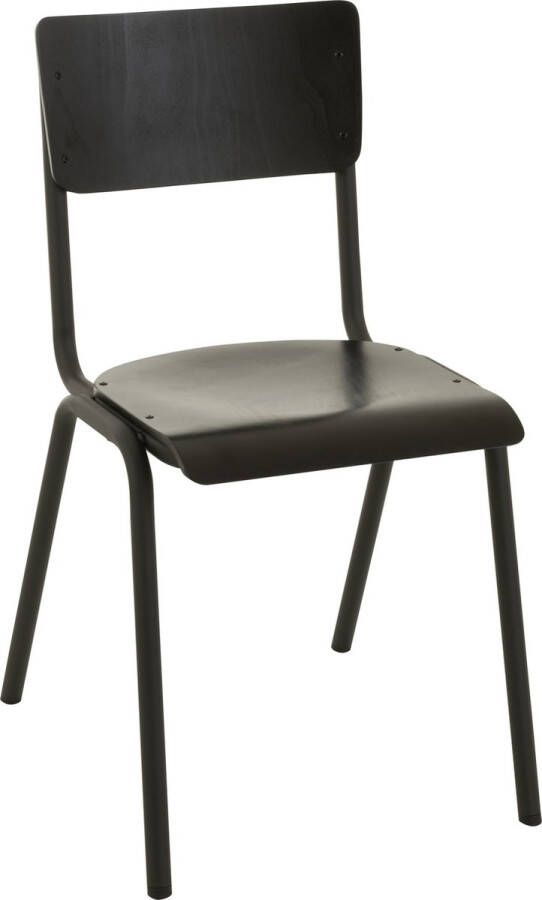 J-Line stoel hout metaal zwart