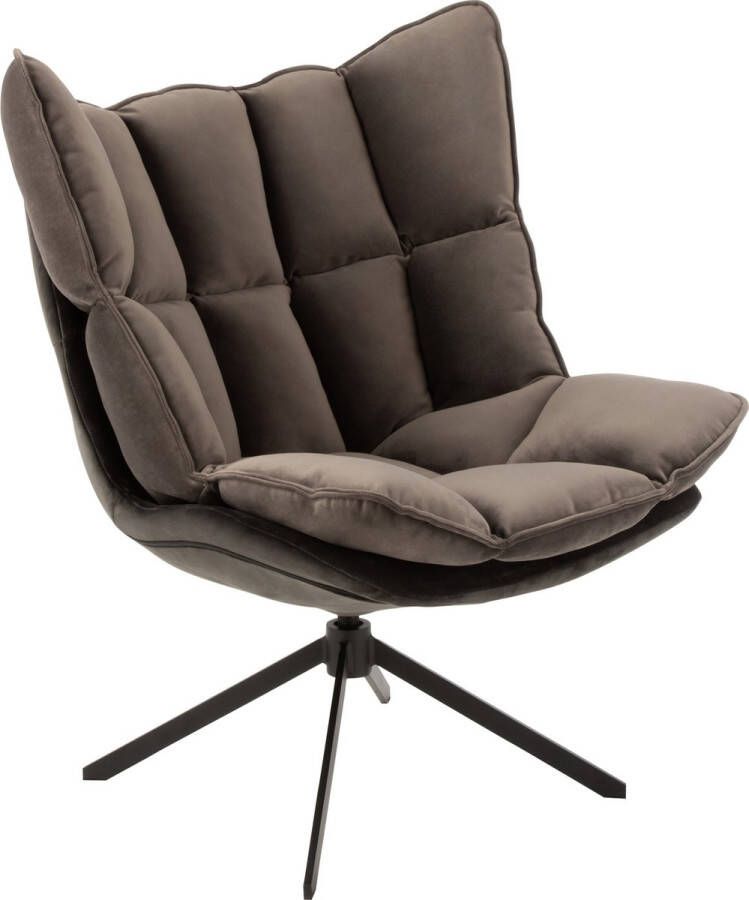 J-Line stoel Relax Kussen op frame textiel metaal grijs