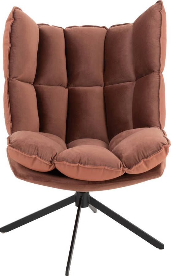 J-Line stoel Relax Kussen Op Frame textiel metaal roest bruin