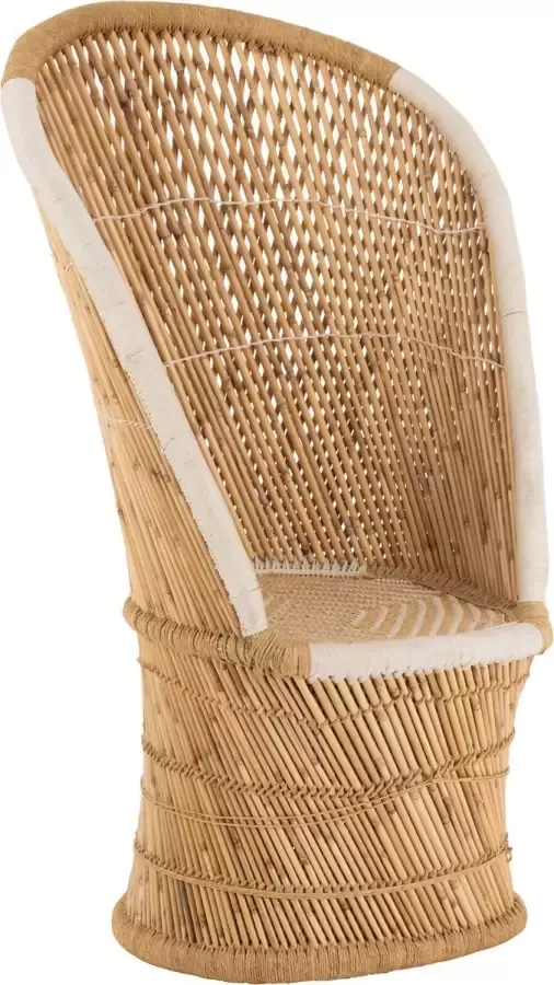 J-Line Rugsteun stoel voor volwassene bamboe naturel woonaccessoires - Foto 1