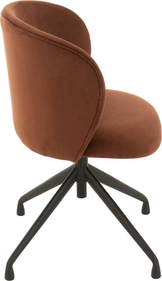 J-Line Stoel Turn Up Down Fluweel Donker Bruin
