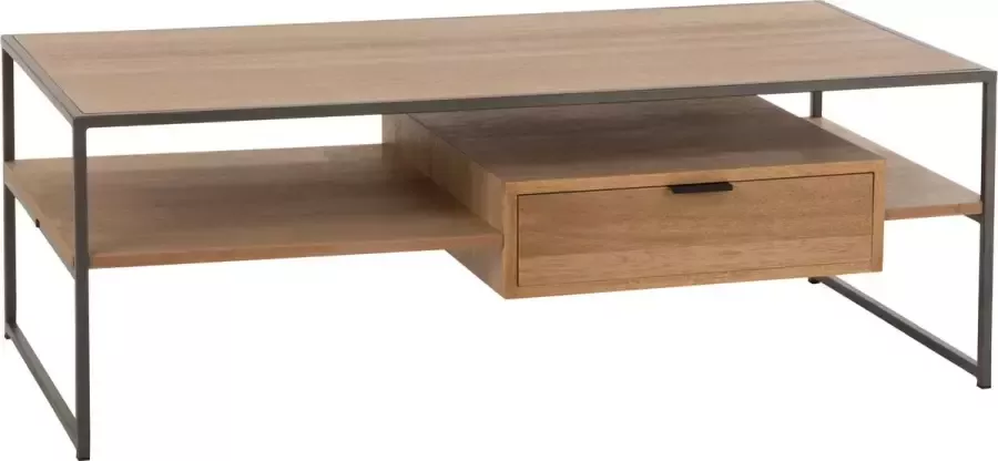 J-Line TV kast 1 lade hout & metaal naturel woonaccessoires - Foto 2