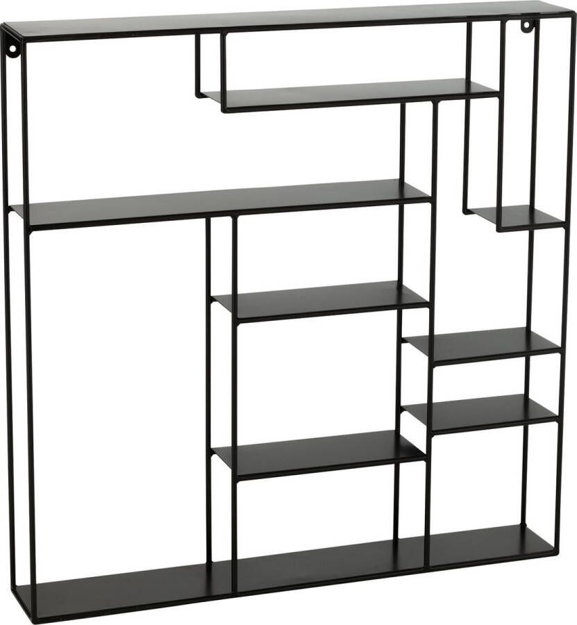 J-Line Wanddrek Maranta Metaal Zwart