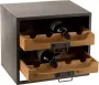 J-Line wijnkast wijnflessen metaal hout 38 x 43 5 x 35 cm - Thumbnail 1