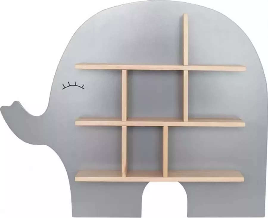 Jabadabado Wandplank Olifant Grijs