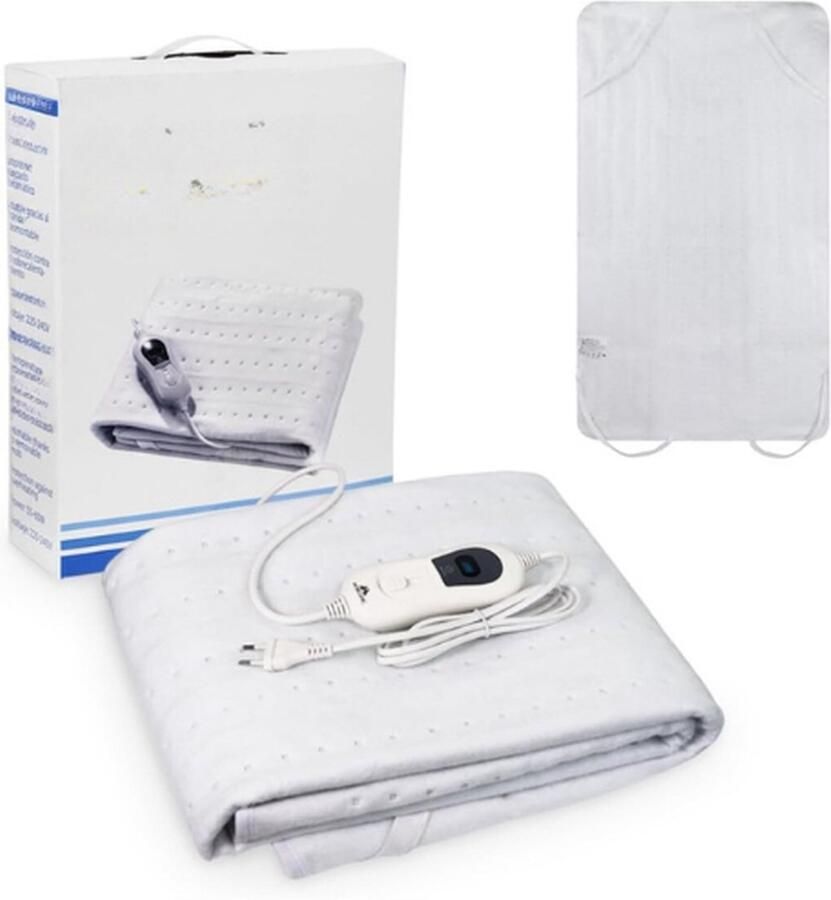 Jacer Elektrische Deken Voor Eenpersoonsbedden Zeer Laag Verbruik Europees Merk Wasbaar Temperatuur Regelbaar In 3 Niveaus Elektrische Warmte Deken Verstelbaar 150 x 80 cm Kleur Wit