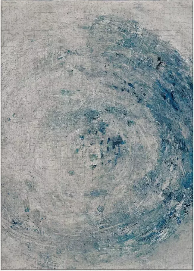 Jackie And The Fish Nautilus Tethys Blue Vloerkleed 170x240 Rechthoek Laagpolig Tapijt Modern Beige Blauw Grijs