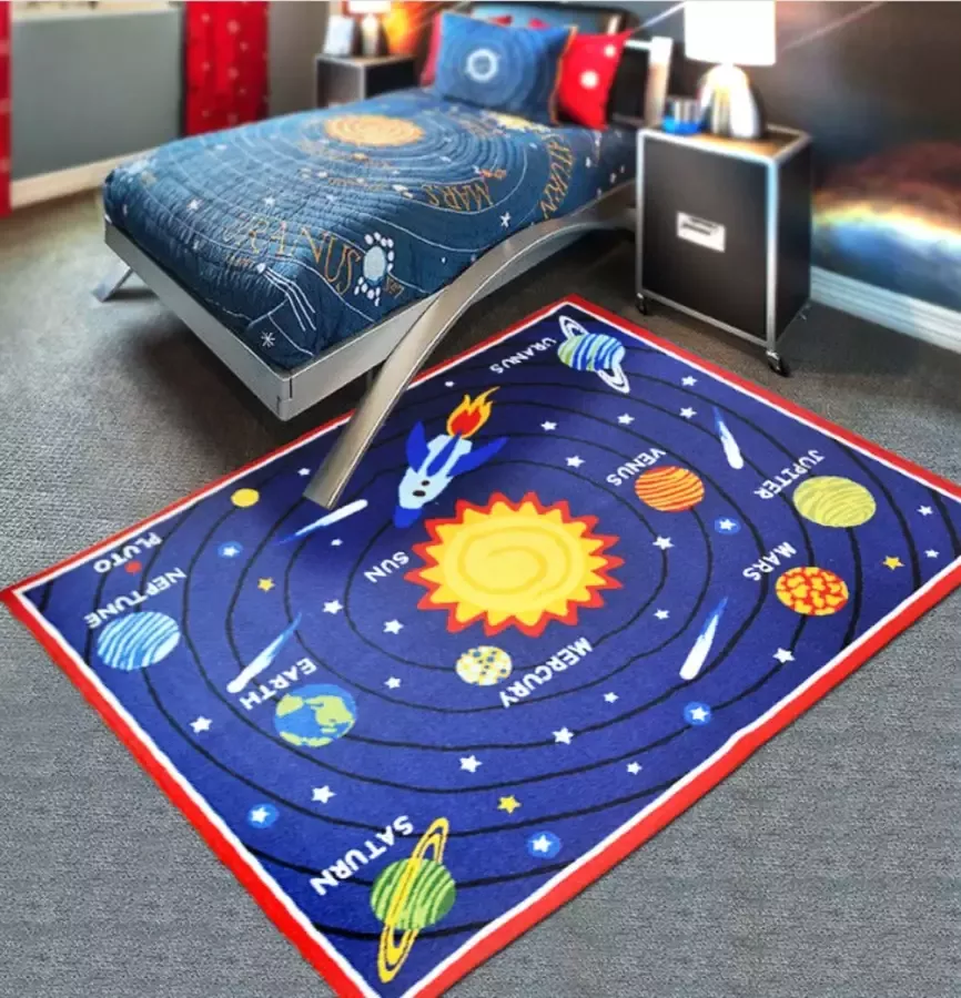 Jackson Vloerkleed Kinderkamer OEKO-TEX 100 TÜV SGS Gecertificeerde Veiligheidsen Vloermat Kinderen 100×130 cm Verschillende Ballen Sport Thema