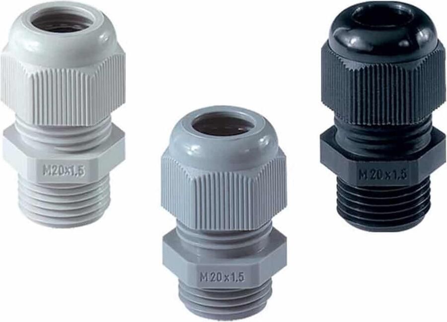 Jacob Wartel IP68 polyamide slagvast M12 donkergrijs 10 stuks