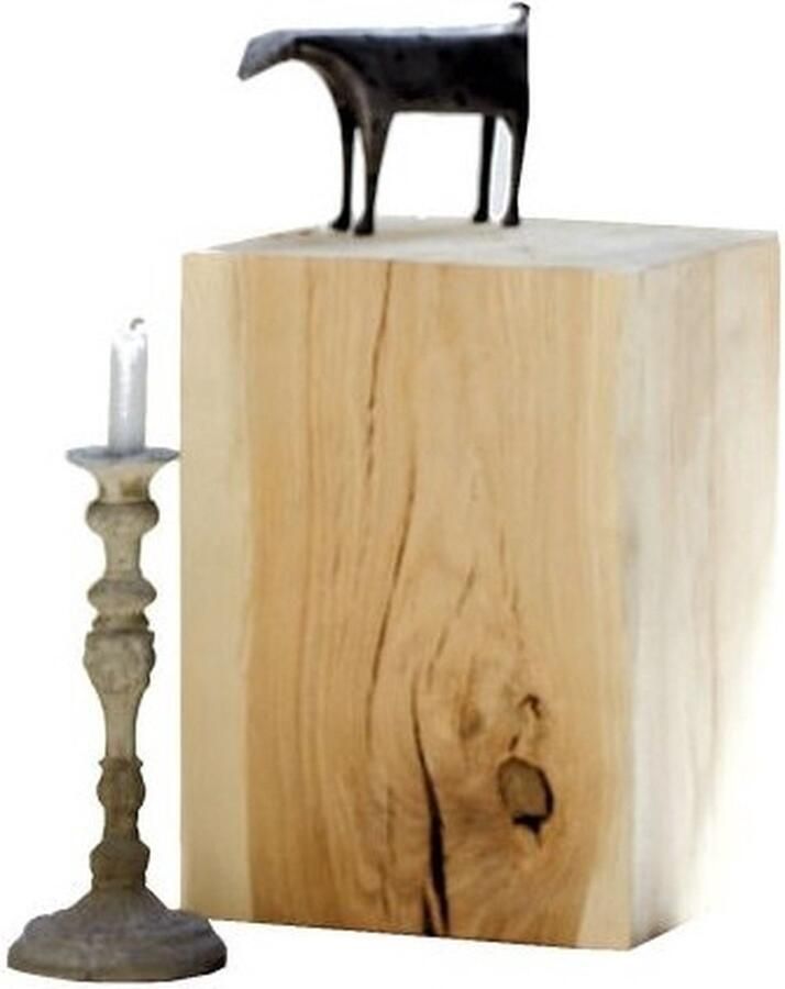 OTTO Hocker BLOCK rond gemaakt van massief eiken of essen in 2 hoogtes