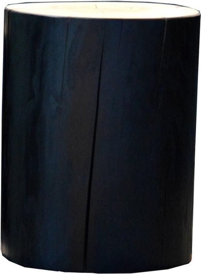 Jan Kurtz Block Kruk rond zwart Essenhout Hoogte 38 cm