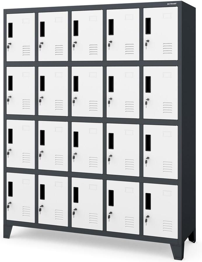 JAN NOWAK Lockerkast ROBERT voor het opbergen van persoonlijke spullen Opbergruimte Antraciet Wit