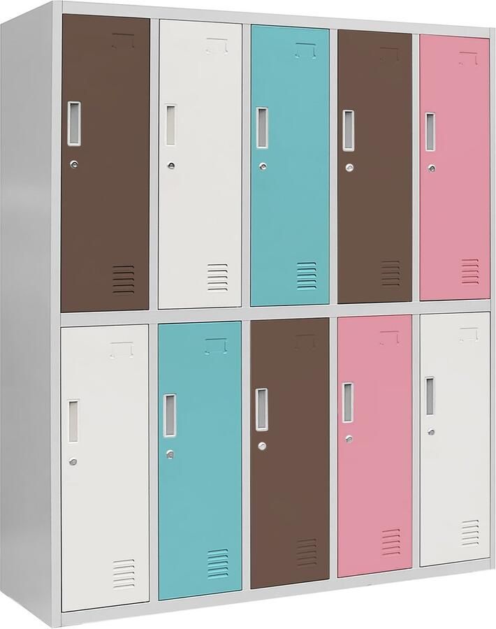JAN NOWAK Metalen Kledingkast BARTUŚ Kleedkamerkast Pastelkleurig