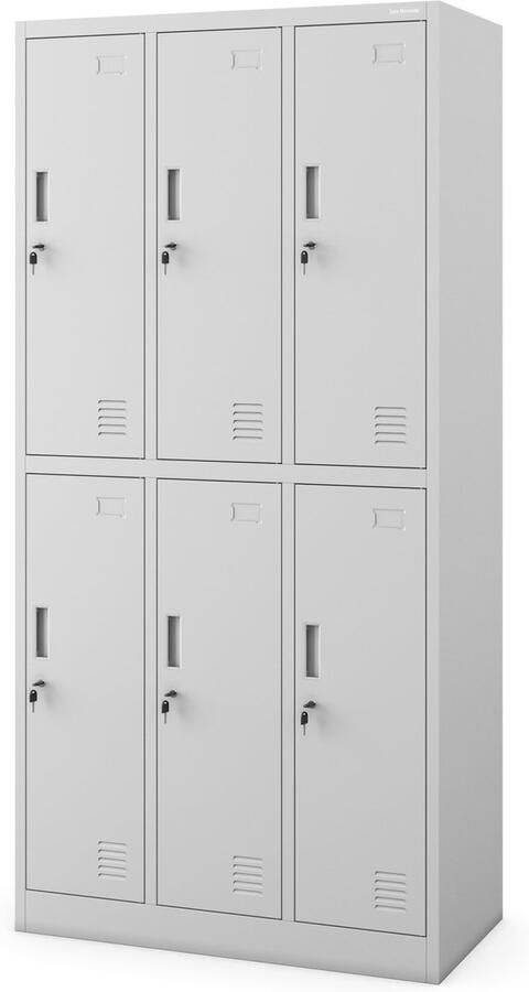 JAN NOWAK Metalen Kledingkast IGOR 6 deuren Grijs