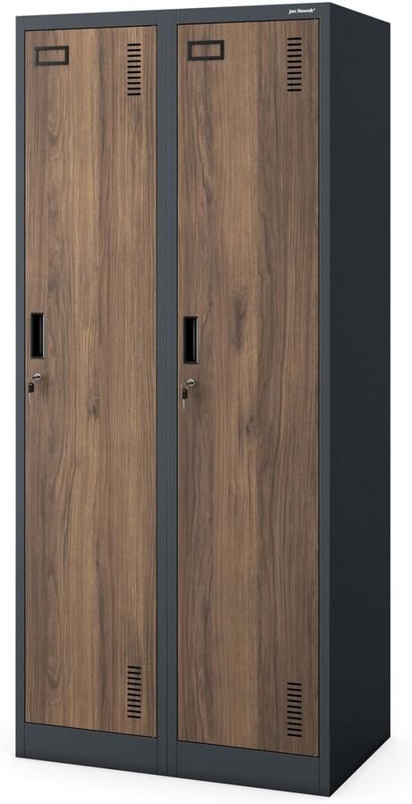 JAN NOWAK Metalen Kledingkast KACPER Eco Design Antraciet-Walnoot