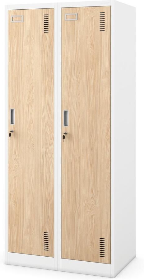 JAN NOWAK Metalen Kledingkast KACPER Eco Design Wit-Eiken sonoma