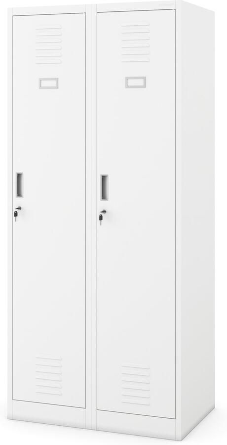 JAN NOWAK Metalen Kledingkast KACPER Kast met 4 Compartimenten Wit