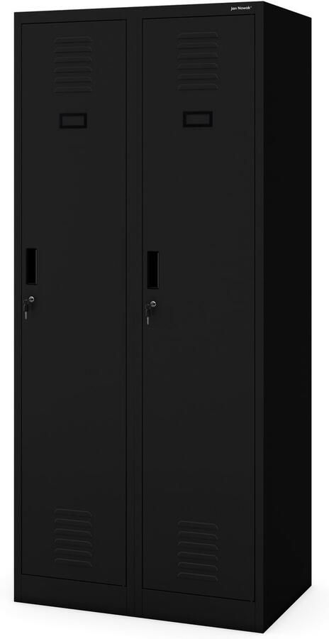 JAN NOWAK Metalen Kledingkast KACPER Kast met 4 Compartimenten Zwart