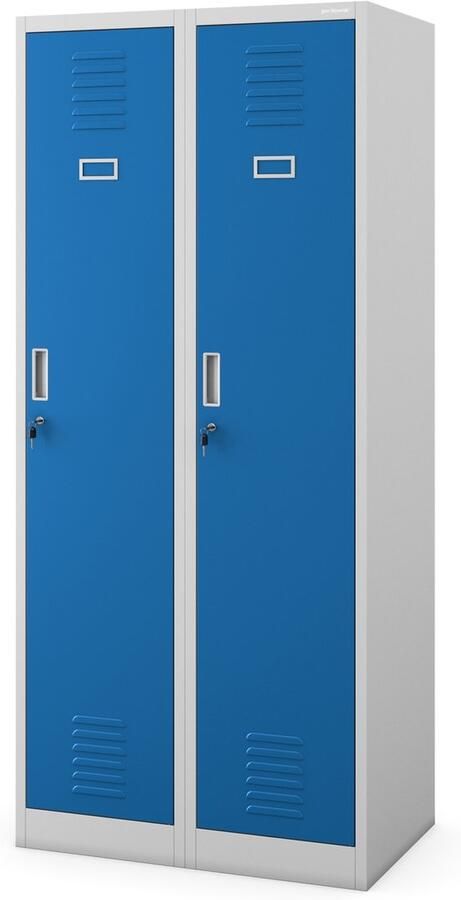 JAN NOWAK Metalen Kledingkast KACPER Kleedkamerkast Grijs-Blauw