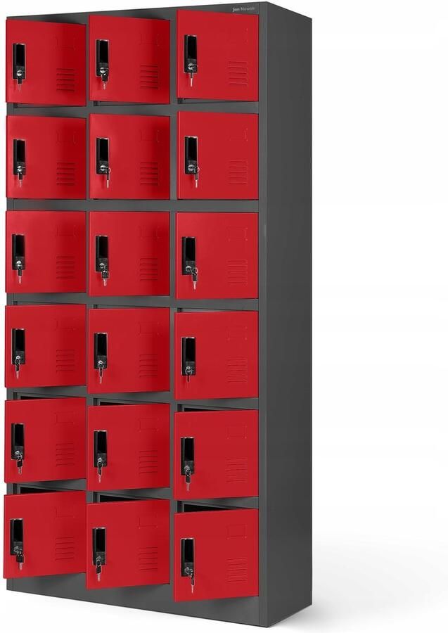 JAN NOWAK Metalen Kledingkast KAROL 18 inbouwkasten Antraciet-Rood