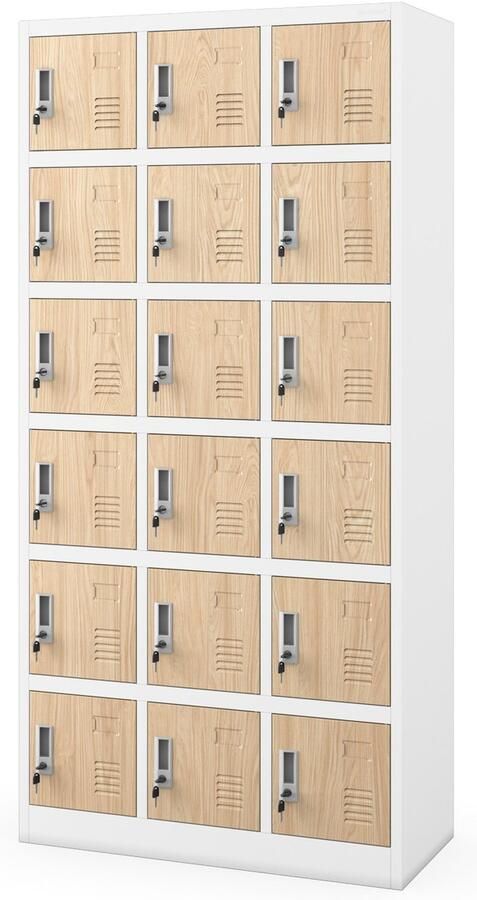 JAN NOWAK Metalen Kledingkast Karol 18 inbouwkasten Wit-Eiken