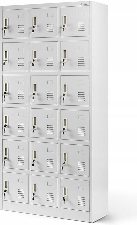 JAN NOWAK Metalen Kledingkast KAROL Kleedkamerkast Grijs