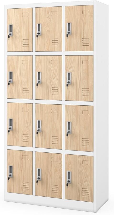 JAN NOWAK Metalen Kledingkast MARCIN Eco Design Wit Eiken Sonoma