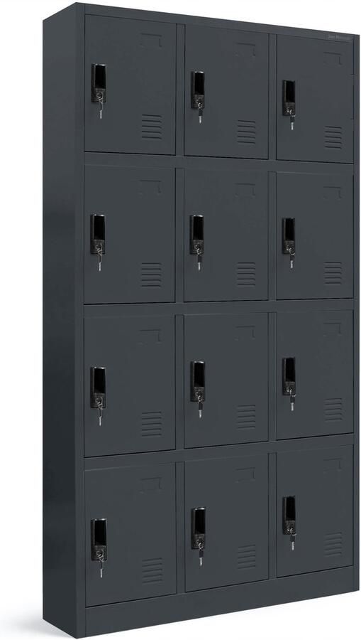 JAN NOWAK Metalen Kledingkast MARCIN Kleedkamerkast Antraciet