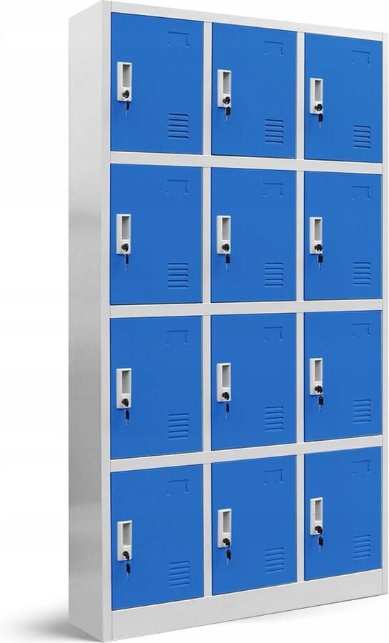 JAN NOWAK Metalen Kledingkast MARCIN Kleedkamerkast Grijs-Blauw