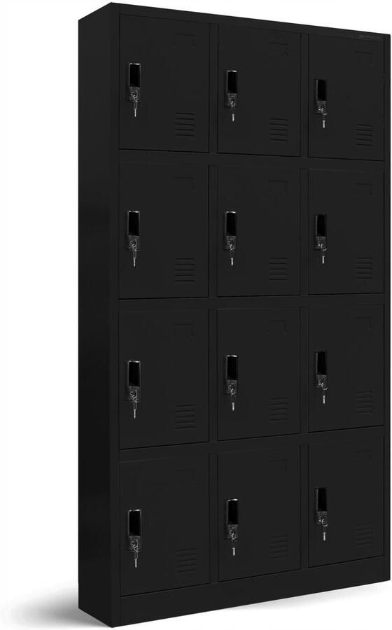 JAN NOWAK Metalen Kledingkast MARCIN Kleedkamerkast Zwart