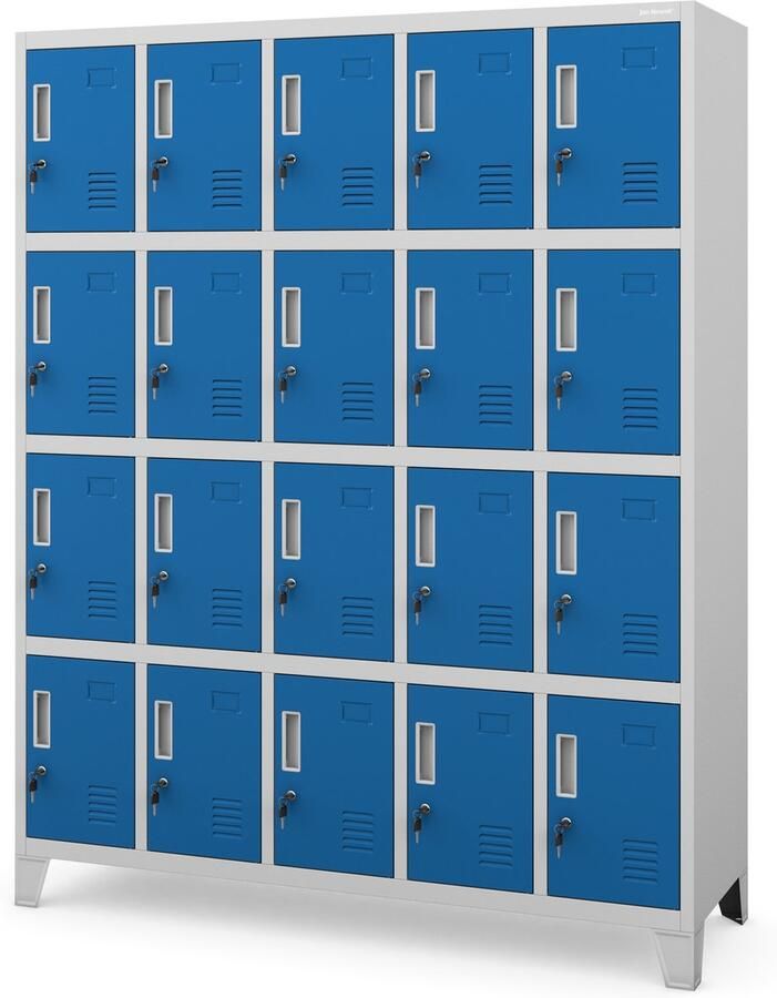 JAN NOWAK Metalen Kledingkast ROBERT Zwembadkast Grijs-Blauw