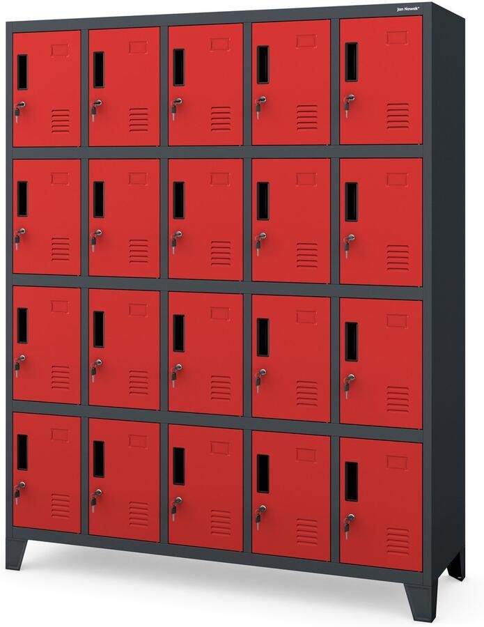 JAN NOWAK Metalen Kledingkast ROBERT Zwembadsysteem Antraciet-Rood