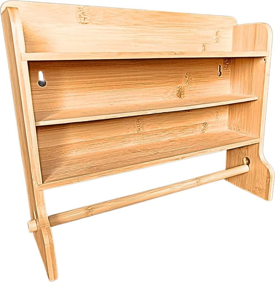 Janse Houten wandrek met keukenrolhouder Wandplank Keuken organizer Keukenrolhouder Moederdag