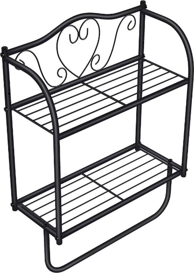 Janse Plantenrek hart Bloempothouder Wandrek Kapstok met rek Keuken organizer Handdoekrek Hoedenplank Metalen badkamerrek Woondecoratie Badkamer organizer Wandplank Kruidenrek Handdoekrek Woonkamer Hal Wanddecoratie - Foto 5